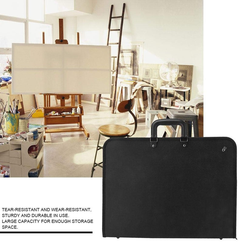 Simlug Drawing Board Bag, Art Portfolio Case, 18.9 X 14.5 Inch PVC A3 Art Portfolio Tote, Painting Plate Bag Drawing Sketch Board Storage Bag for Students Designers - Image 4